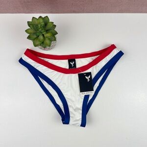 Sea Angel Red White Blue Swim Bottoms Women Small New With Tag